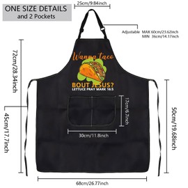 MBMSO Taco Kitchen Apron Taco Lovers Gift Wanna Taco bout Jesus Apron Taco Tuesday Apron Taco Gift for Taco Maker Chef Apron (Taco Jesus Apron-b)