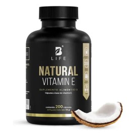 Vitamina E Con Biotina Y Aceite De Coco 200 Cápsulas B Life Sin Sabor                                                                                 