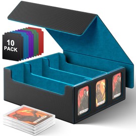 Homthy Card Deck Case with Commander Display Windows, Trading Card Storage Box Magic Commander Fits 2000+ Unsleeved Cards Fit for MTG, YuGiOh and Sport Cards