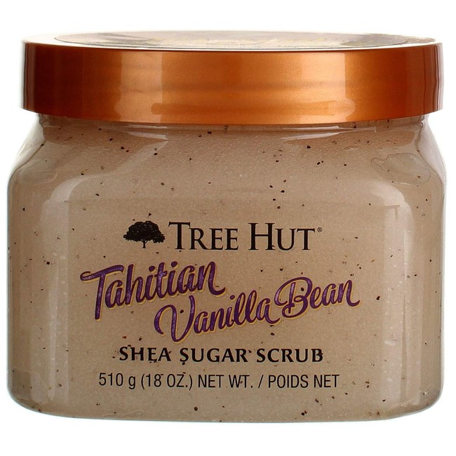 Tree Hut Sugar Body Scrub 18 Ounce Tahitian Vanilla Bean (Pack of 2)