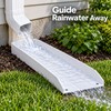 Rainwater Gutter Downspout Splash Block – White Ribbed PP Plastic