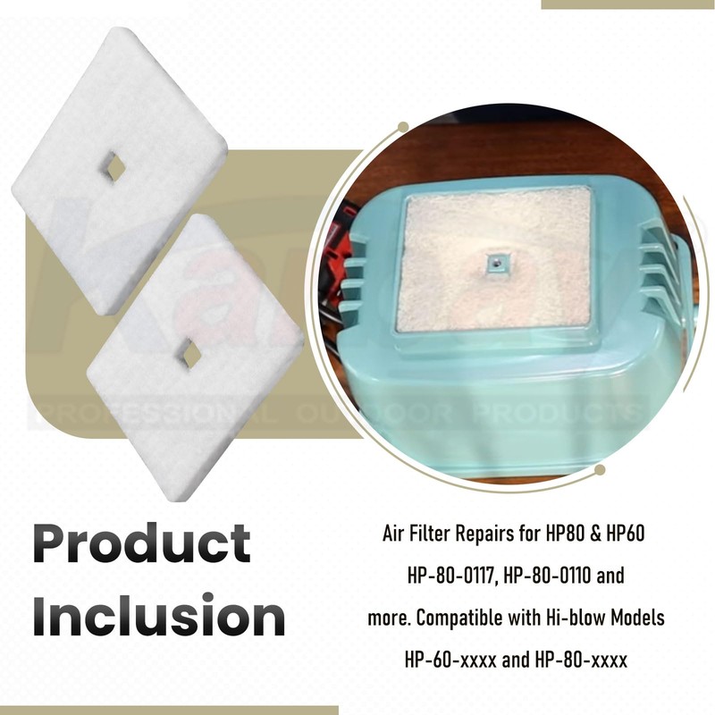 Karbay 4 Pack Air Filter for Hib-Low HP 60 &