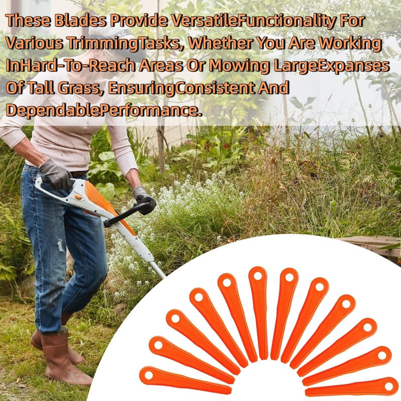 ZYKJGG 12Pk Plastic Blades-Orange for Stihl Weed Eater Blade PolyCut