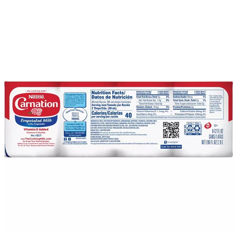 Carnation Evaporated Milk (12 oz/can ., 8 pk.)