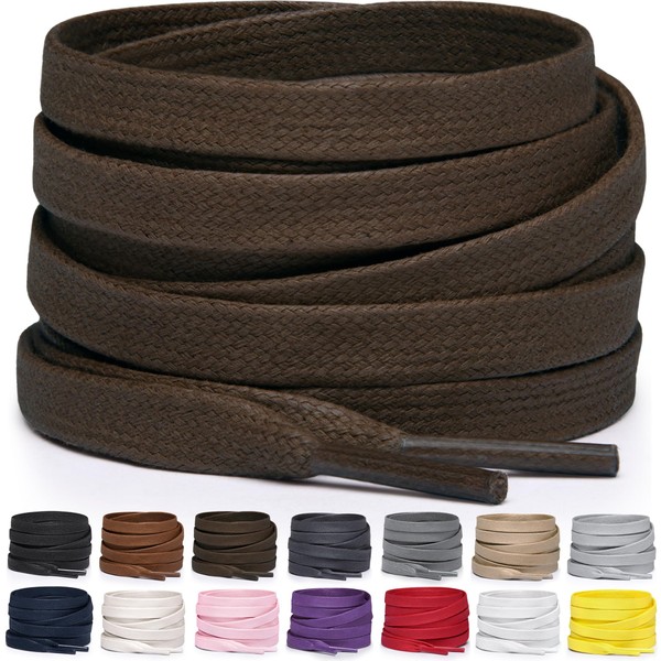 Miscly Flat Waxed Cotton Shoe Laces for Boots, Sneakers, and