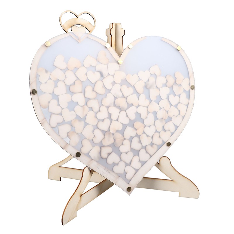 Wooden Wedding Frame Guest Book Drop Box with Stand 80