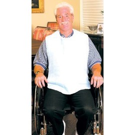 Personal Touch Blue Terry Adult Bib with Vinyl Barrier