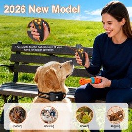 HOMELYLIFE Remote Dog Training Collar – Anti Bark, No Shock, IP67 Waterproof, 1000m Range, Vibrate & Beep for Small Medium Large Dogs with Light