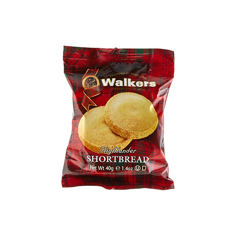 Walkers Shortbread Highlanders, Traditional Pure Butter Shortbread Cookies, 1.4 Ounce