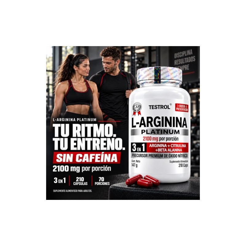 Arginina Platinum 2100mg Por Porción Citrulina Beta Alanina Pre Workout