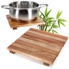 com-four® 2 x Bamboo Trivets - Durable Mats for Pots,