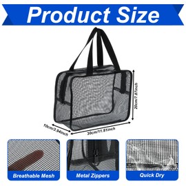 Molain Mesh Shower Caddy Mash Shower Bag Portable Mesh Toiletry Tote Gym Bag Organizer Tote for Gym College Dorm Room(Black)