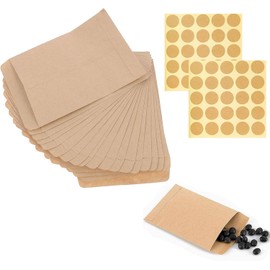 Bolsas de papel, 100 unidades, color marrón, 6 x 10 cm, para guardar semillas, mini bolsas de papel kraft para rellenar, bolsas de regalo, dulces, dulces, calendario de Adviento