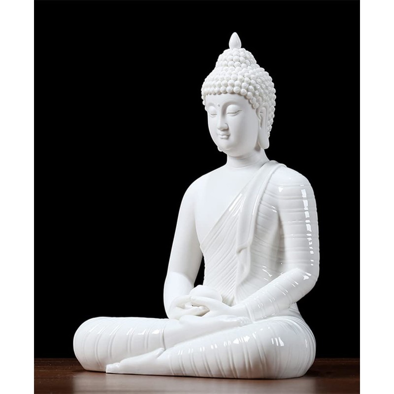 Houlu 12 inch Ceramic Buddha Statues for Home Decor, Small