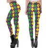 REU GLOBAL Women Mardi Gras Party Costume Stretchy Leggings Tights