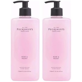 Pecksniff's Set of 2 England ROSE & PEONY Moisturizing Hand Wash 500ML 16.9 fl oz Each. Black or Silver Pump