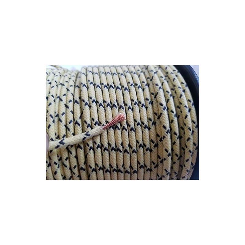 Vintage Braided Cloth Covered Primary Wire 16 gauge White w/