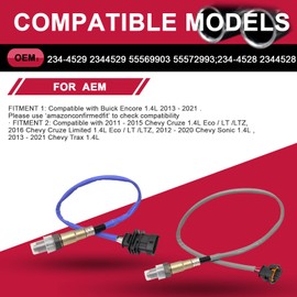 WZODKJ Oxygen Sensor Upstream&Downstream for Chevy Cruze 2011-2015 1.4L L4, Sonic 2012-2020 1.4L L4, Trax 2012-2020 1.4L L4,OE 234-4528 234-4529(2PCS)