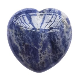 "N/A" Angelgogo 1 Pcs Natural Sodalite Palm Worry Carved Heart Love Stone,1.57 inchs Crystals and Healing Stones