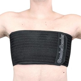 GenderBender Heavy Duty Compression Wrap for Chest or Waist 14-18cm Wide Black