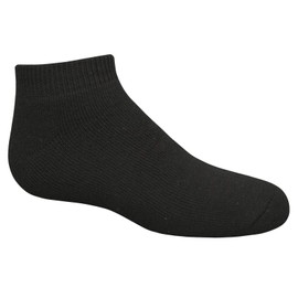 Fruit of the Loom Boys' Little 6 Pack No Show Socks, Black, Small (Shoe Size: 6-10.5)