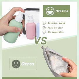 Toketa 3 Piezas Botellas de Viaje 100 ml, Envases para Viaje sin Fugas, Set de Viaje, kit de viaje aseo personal mujer, Accesorios de Viaje(Verde + Azul + Rosa, 3.4 onzas，kit con bomba dosificadora)