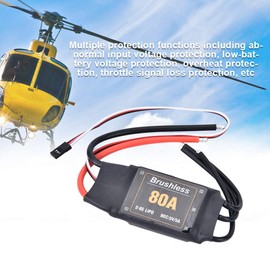 SPYMINNPOO 80A Brushless ESC Speed Controller Battery Low Voltage with 3 Start Modes for Fixed Wing Aircraft and Helicopters Suitable for Remote Control, SPYMINNPOOq68te7pgwz
