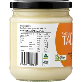 Byron Bay Tallow Organic Grass Fed Beef Tallow 400g