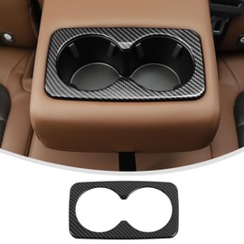 Linskip Rear Cup Holder Decor Cover Compatible with Ford Bronco Sport 2021 2022 2023 2024 2025, Bronco Sport Rear Armrest Trim, Bronco Sport Interior Accessories(Carbon Fiber)