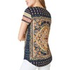 Lucky Brand Women's Persian Carpet Tee, Navy Multi, S