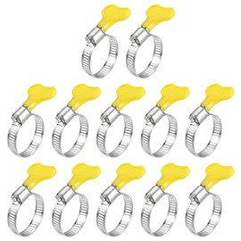 QUARKZMAN Worm Gear Hose Clamp 3/4 Inch - 1 1/4 Inch Wrench Type Adjustable Stainless Steel Hose Clamps with Plastic Handle for Safety Hose Pack of 12