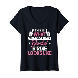 Womens Birdie Shirt Gift: World's Greatest Birdie V-Neck T-Shirt