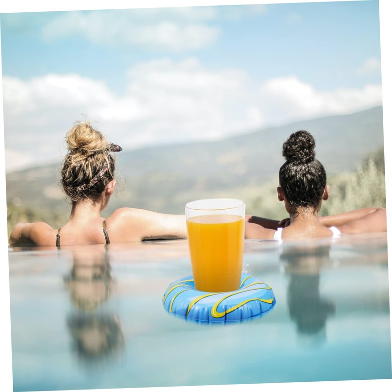 KONTONTY 6pcs Inflatable Floating Cup Holders Creative Beach Drink Holders