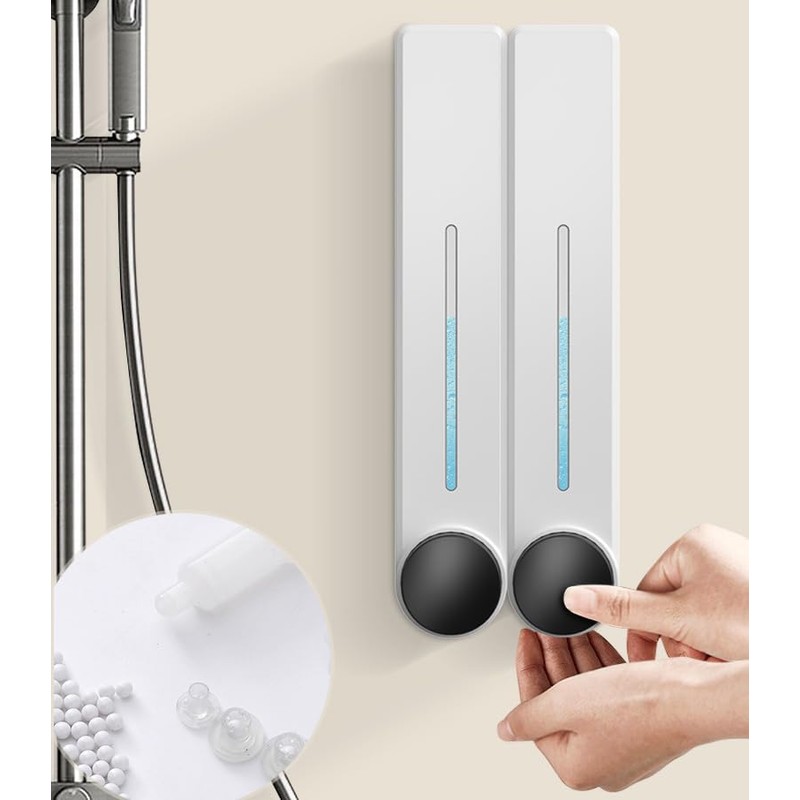 Liquid Soap Dispenser Wall Mount, 3 Chamber Bathroom Shower Pump