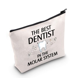 POFULL Dentistry Gift Dental Student Gift The Best Dentist in The Molar System Cosmetic Bag (The Best Dentist bag)
