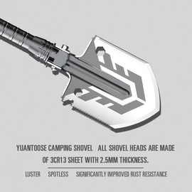 Multi-Functional Survival Shovel, 20-in-1 Military-Grade Folding Spade with Pickaxe – Collapsible for Camping, Hiking, Disaster Recovery, Gardening, Car & Outdoor Emergencies