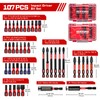 Geinxurn 107Pieces Impact Screwdriver Bits Set, Magnetic S2 Steel 1”/2”3”Phillips/Square/Torx/Slotted/Hex/Pozi