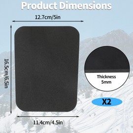 Fukaisu 2pcs Snowboard Shin Pads, 6.5x5in/16.5x12.7cm Cuttable Ski Shin Guards 5mm Thinkened Foam Protectors Ski Boot Liner for Snowboarding Skiing Sports Bang Protection (Black)