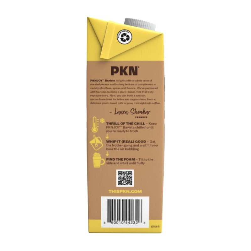 PKN Pecanmilk Barista - Non Dairy Milk Alternative, Plant-Based Nut