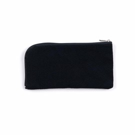Funda japonesa de tela crepé y bolsa de artículos de cambiador, 4.3 pulgadas x 8.4 pulgadas (negro)