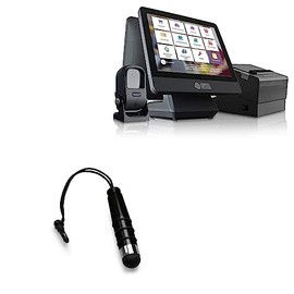 BoxWave Stylus Pen Compatible with NRS LITE Cash Register (15 in) - mini Capacitive Stylus, Small Rubber Tip Capacitive Stylus Pen - Jet Black