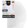 OfficeTree 100 x Transparent File Sleeves A4 Open Side –