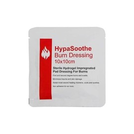 HypaSoothe Burn Dressing 10 x 10cm Sterile Hydrogel Impregnated Pad Dressing