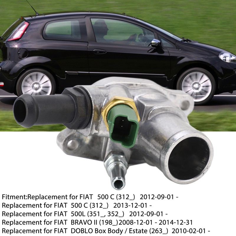 Coolant Thermostat 55194029 Replacement for FIAT 500 BRAVO II DOBLO