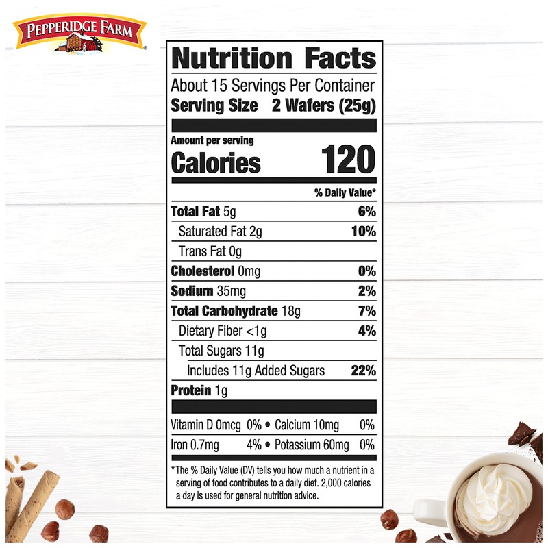 Pepperidge Farm Pirouette Cookies, Chocolate Hazelnut Créme Filled Wafers, 13.5
