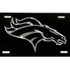 BLVD 3D Engraved Denver Broncos Car Tag Diamond Etched Black