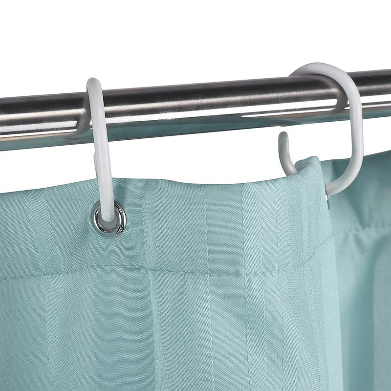 Simple&Opulence Solid Fabric Shower Curtain Liner with Hooks for Bathroom,
