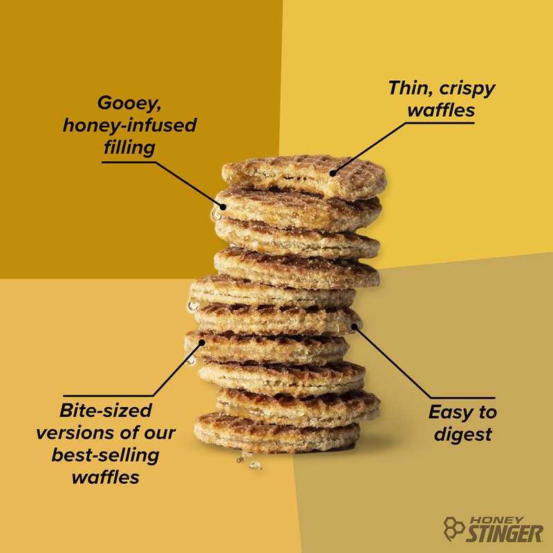 Honey Stinger Organic Mini Honey Waffles, Energy Stroopwafel for Exercise,