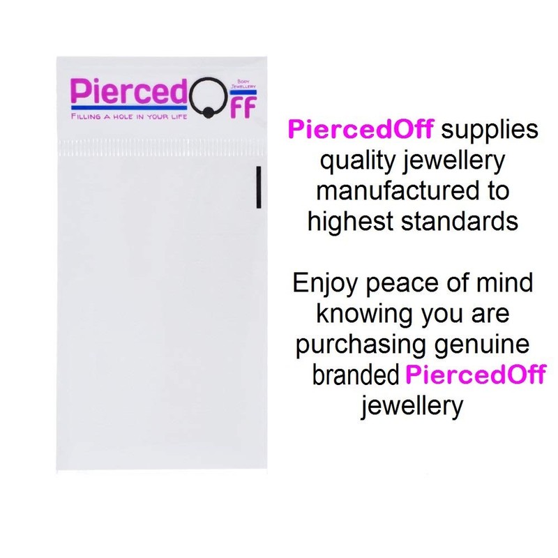 PiercedOff Bio Flex Clear Retainer with Removable Push-In Top -
