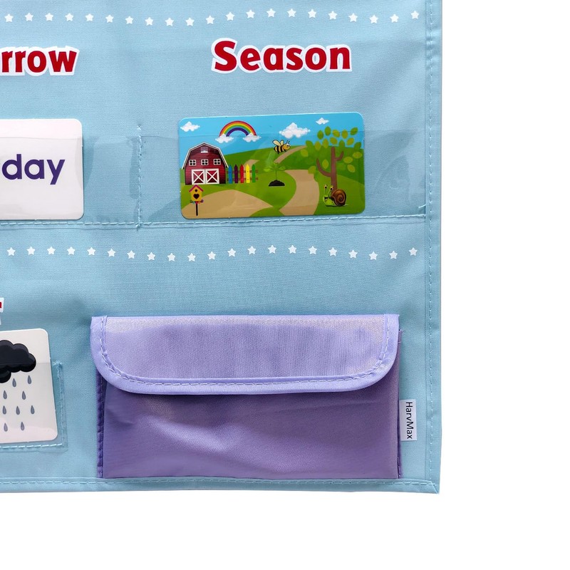Educational Calendar and Weather Pocket Chart Set for Kids -